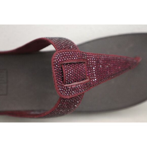 FitFlop Women's Sz 10 Wild Aubergine/Burgundy Isabelle Toe Post Sandals - Picture 9 of 16